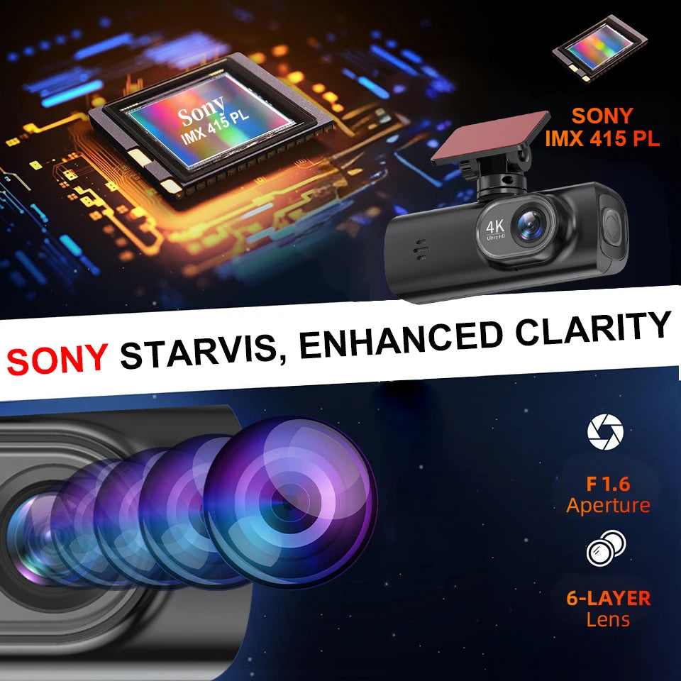 Dash Cam 4K WIFi GPS Front and Rear Night Vision Video Recorder HD 1080P Camera Auto System for car  Bicycles motorcycl summer