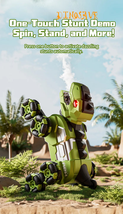 Y12 New Remote Control Dinosaur Stunt Car RC Drift Car Spray Mist Articulated Arms Transforming 8WD Off-Road Vehicle Toy for Kid