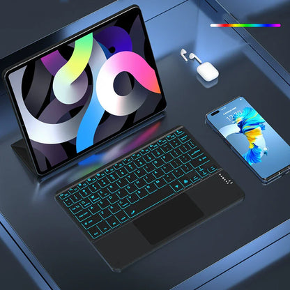 Backlit Keyboard for IPad 11th 2025 11 Inch A16 Air 13 Air11 M3 2025 Pro 11 Touch Keyboard for Galaxy Tab S10 Bluetooth Keyboard