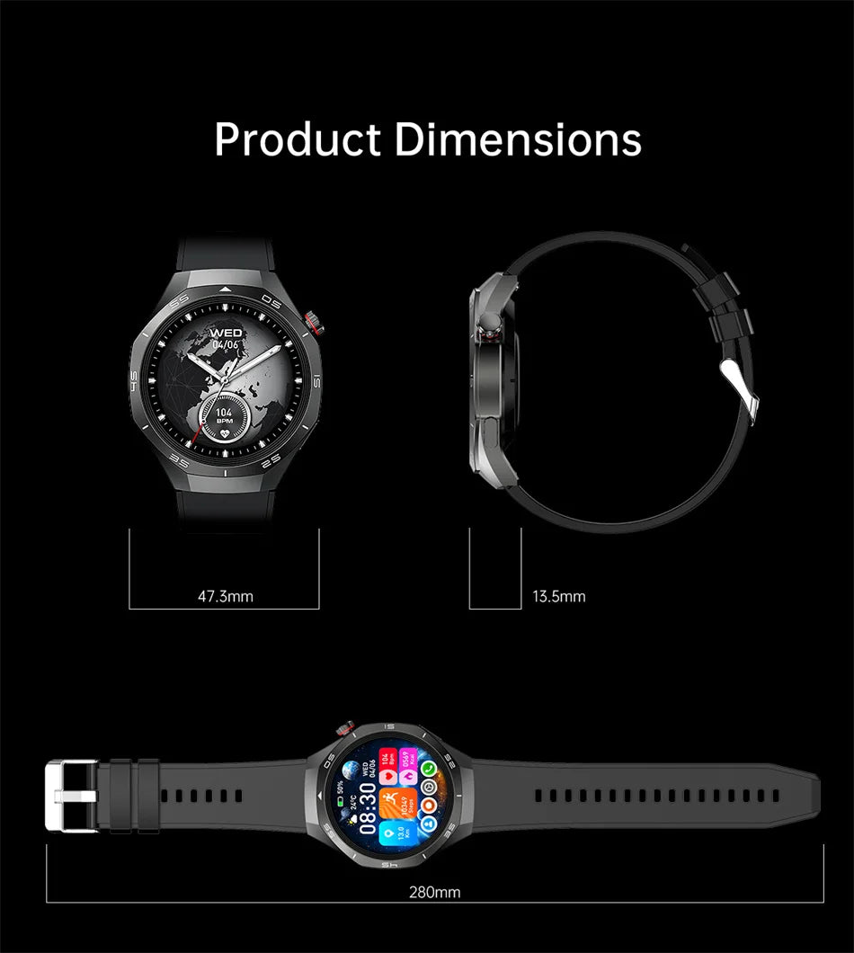 2025 Brand New Watch 5 Smartwatch Real AMOLED HD Screen 360*360 Heart Rate Bluetooth Call Waterproof Men Smart Watch Android IOS