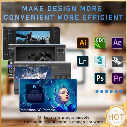 3 Key 1 Knob/4 Key Mini Mechanical BT Keyboard RGB Wired USB Mechanical Macropad Red Switches for Gamers/Designers/Video Editor