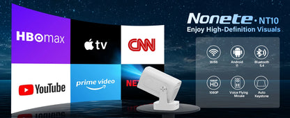 Mini Projector 4K Native HD 1080P Wifi6 Cinema Portable Projetor Built-in APP & Android System suitable for Home/Outdoor/Office