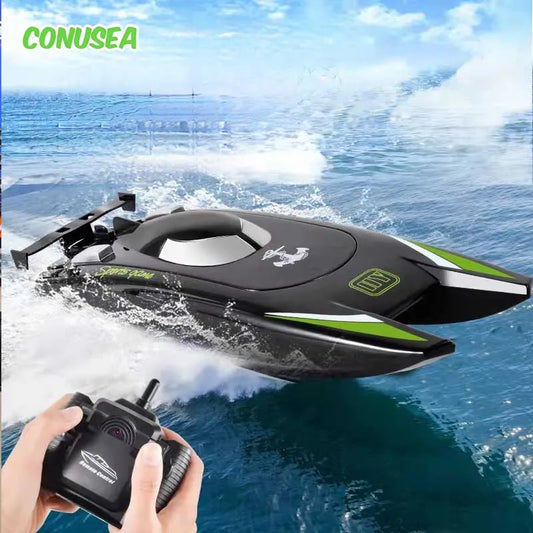 30Km/h Racing Boat 2.4G Radio controlled Rc Boat High Speed Speedboat 20Mins 2Ch Dual Motor Waterproof  Ship Boys Christmas gift