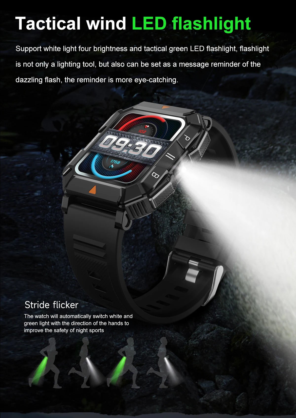 New Outdoor Rugged Military GPS Sports Track Smartｗatches Men's Waterproof Bluetooth Call Voice Assistant Heart Rate Smart Watch