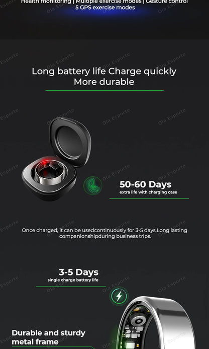 New Smart Ring 5ATM&IP68 Waterproof Rings Man Health Monitoring Heart Rate Sleep Monitor GPS Motion Sport Tracker Smartring 2025
