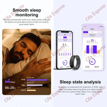 NEW Smart Ring Military Grade Titanium Steel Smart Rings for Women Men Health Monitoring IP68 & 5ATM Waterproof Multi-sport Mode