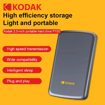 KODAK portable external hard drive P150 USB3.0, high-speed transmission, stable and durable, suitable for backup and storage