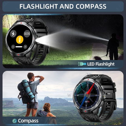 LIGE New 1100mAh Large Battery Sports Smart Watch Men Waterproof BT Call Smartwatch Men Sleep Heart Rate Monitor Compass Watches