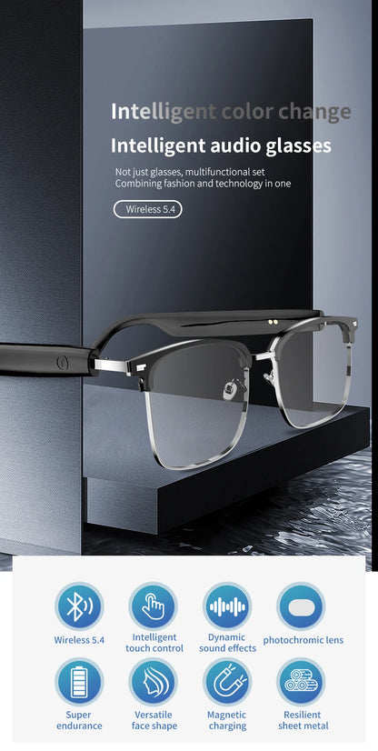GS13 Smart Glasses Intelligent Color Changing Lenses Bluetooth Call Outdoor Sports Photograph Music Blue Light Smart Sunglasses