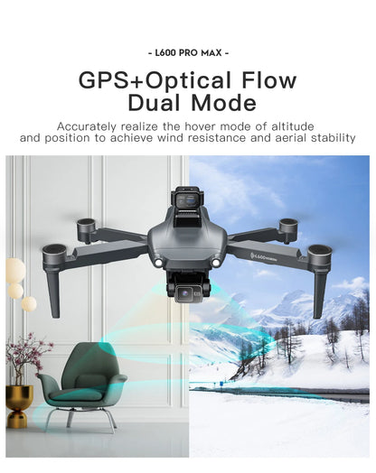 L600 PRO MAX GPS Drone Professional 4K 3-Axis PTZ HD Dual Camera Obstacle Avoidance Brushless Motor 5G WIFI RC Quadcopter Toys