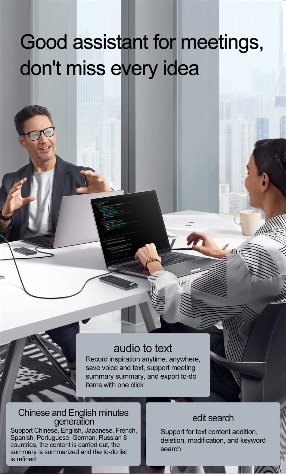 2025 New Smart Glasses Multiple Language Real-time Translation Wireless Call Music Play Sunglasses Waterproof Mens Smart Glasses