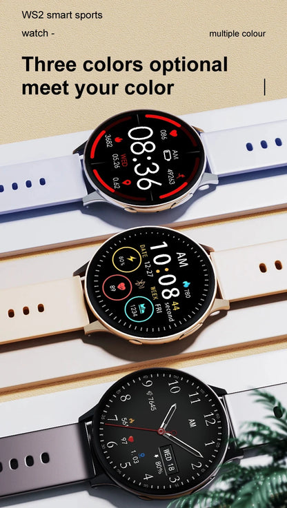 2025 New Women Bluetooth Call Smart Watch Heart Rate Blood Pressure Monitoring Smartwatches IP67 Waterproof Men Smartwatch+Box