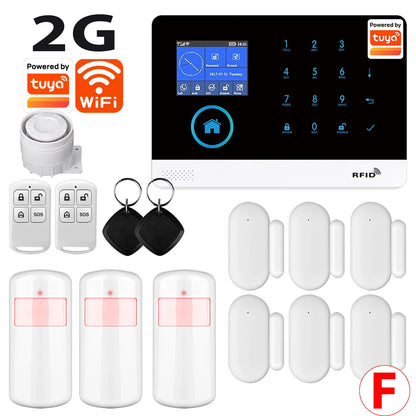WiFi Alarm System for Home Burglar Security Tuya Smart House App Control 433MHz GSM Wireless With Motion Sensor Camera