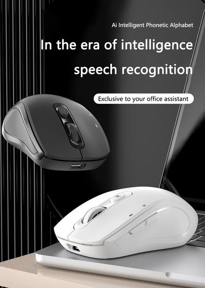 Intelligent Mouse Wireless Bluetooth Dual Mode Mute Rechargeable Mouse Voice Typing Translation Writing Office Universal