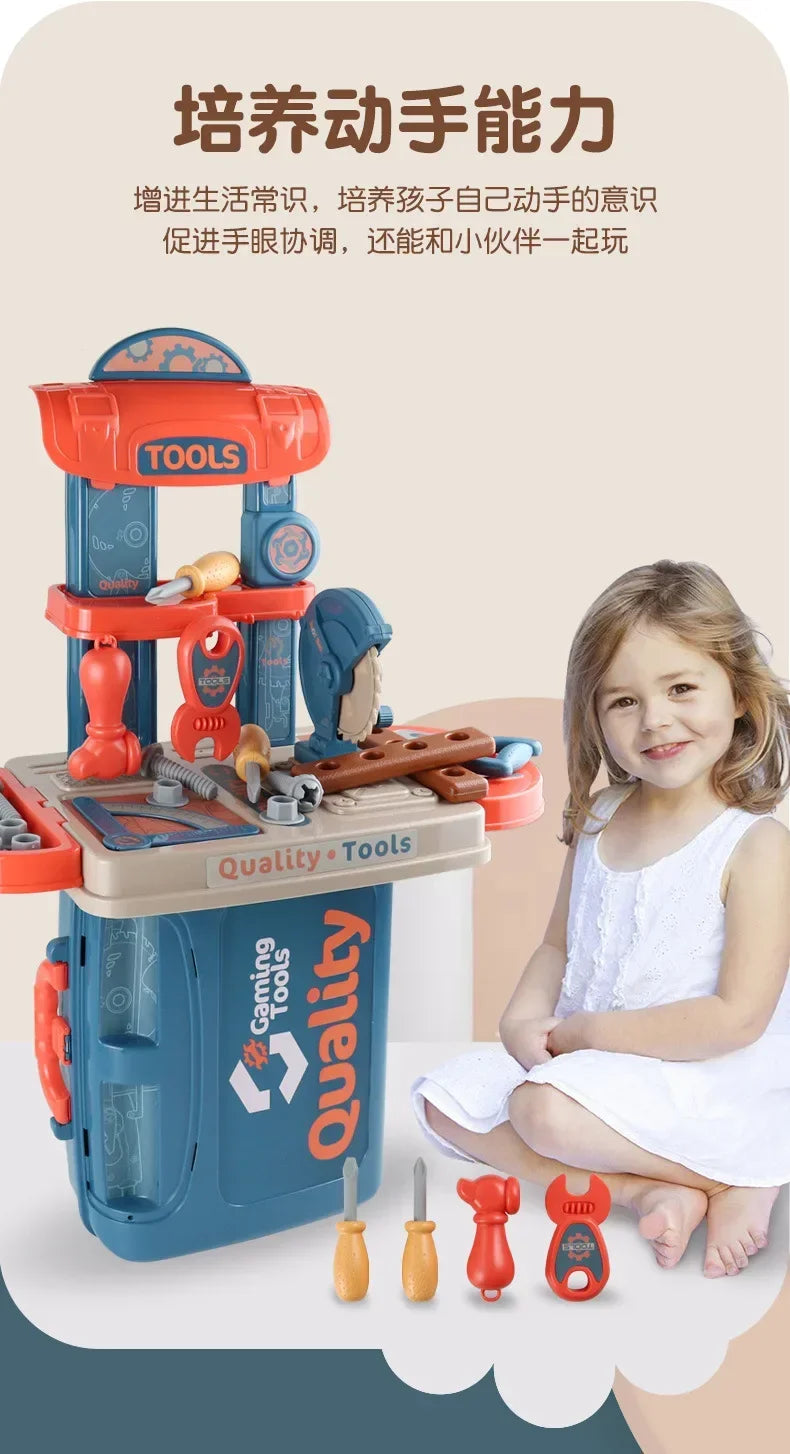 ParentChild Engineer Toybox Operable Electric Tools Safe Plastic Family DIY Game Unisex Design