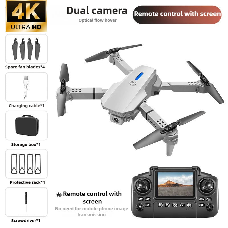 New E88Pro Screen Controlled Drone Remote Control with Display Quadcopter Optical Flow Dual Camera Aerial Photography Aircraft