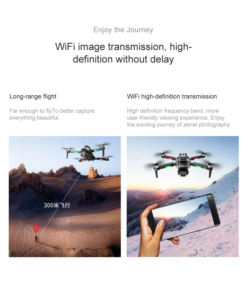 M1S Drone 4K Three Camera Brushless Motor Wide Angle Optical Flow Localization Four-way Obstacle Avoidance RC Quadcopter toys