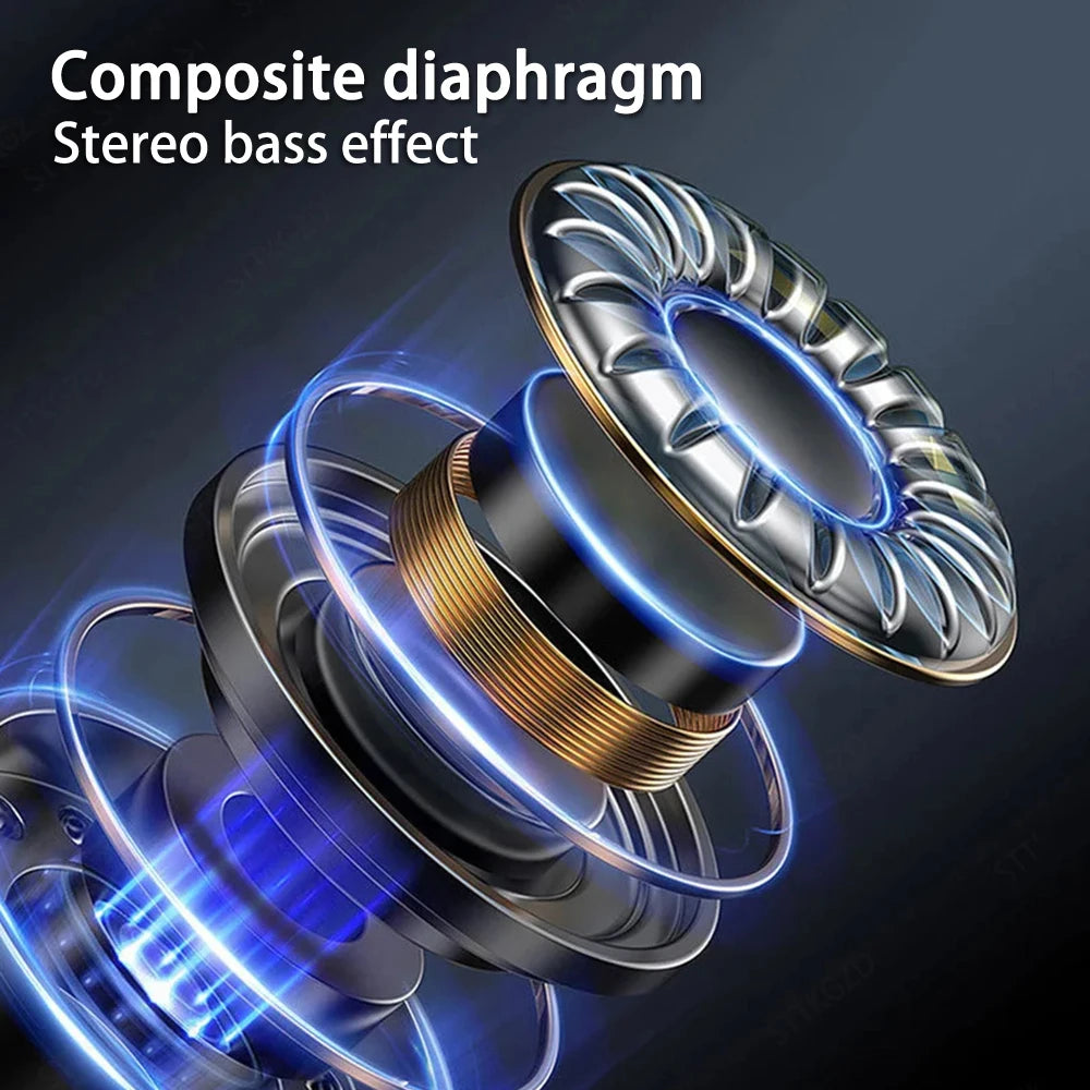 ‌Open-Ear Wireless Earphones Bluetooth 5.4 -Bone Conduction ENC Noise Cancelling with LED Display for Sports/Driving/Gaming ‌