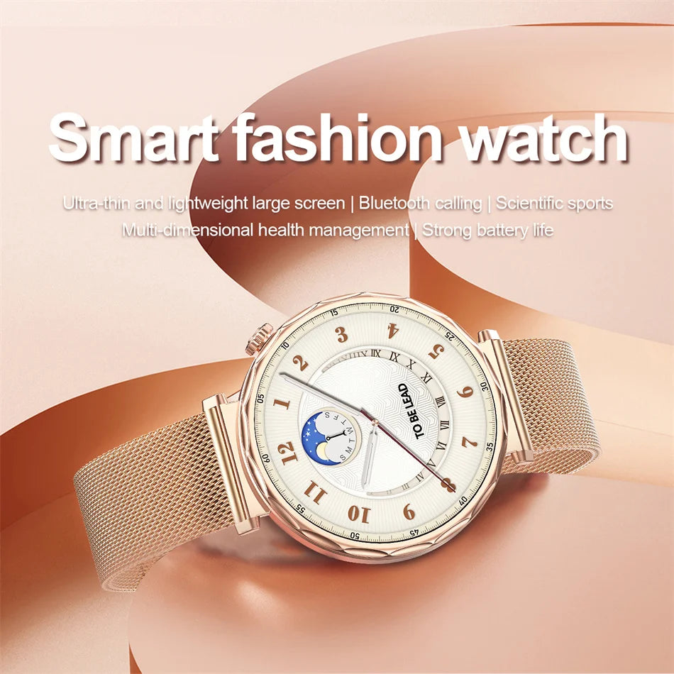 Fashion Women Bluetooth Call Smart Watch Watch AMOLED HD Screen Health Monitoring Waterproof Smartwatches 2025 New Android IOS
