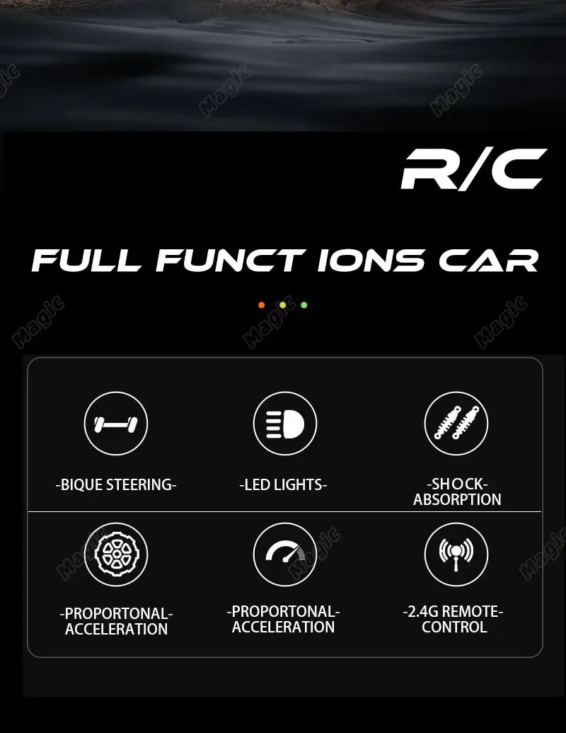 RC Cars Off-Road 2WD 1:16 Scale All Terrain Fast 20KM/H High Speed Electric Vehicle with 2.4GHz Metal Shell Remote Control Truck