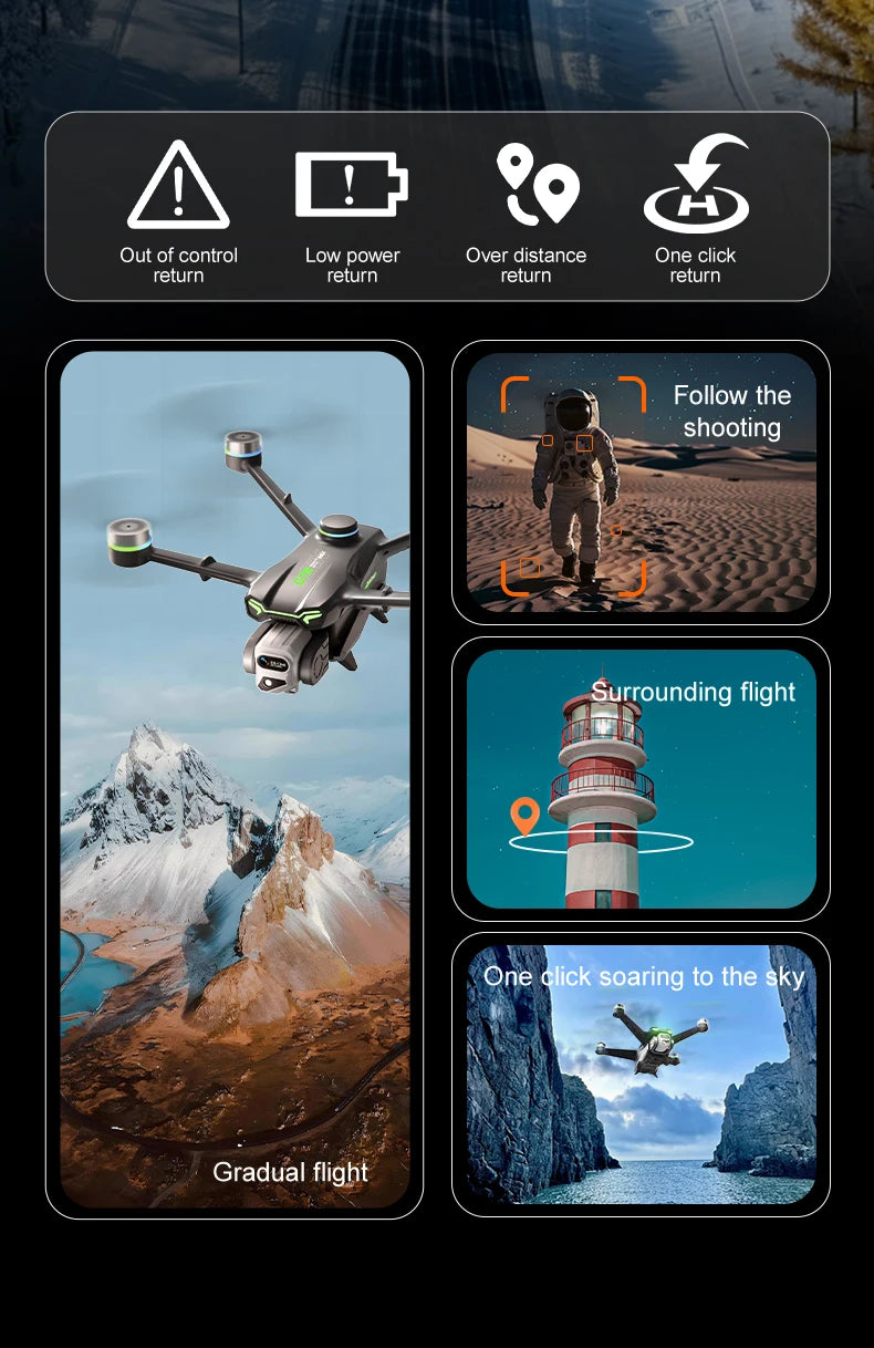 GT6 Professional Drone Long Range Flight Battery Quadcopter 4K HD Wifi Dron Aerial Photography Obstacle Avoidance Aircraft