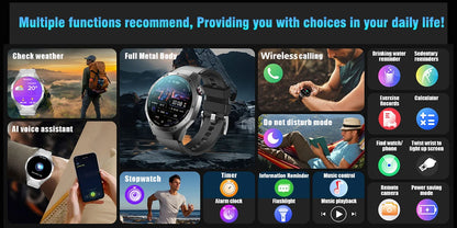 2025 New Smart Watch Men AMOLED Screen GPS Motion trajectory Heart Rate Bluetooth Calls SmartWatch Waterproof