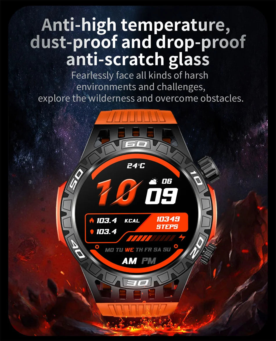 Smart Watch Men With LED Lighting Compass Sports Fitness Tracker Watch IP68 Waterproof Bluetooth Talk SmartWatch For Android IOS