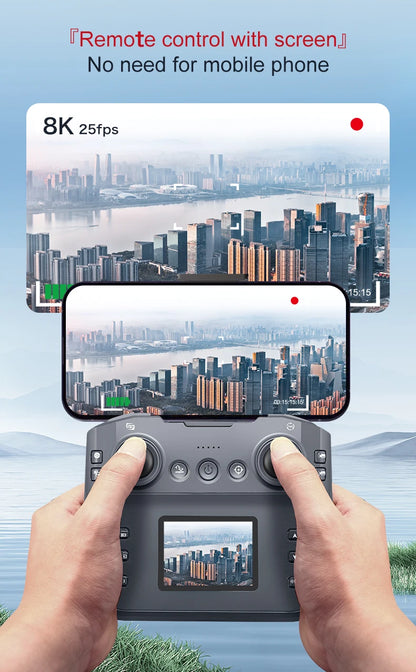 S2 Drone 8k Professional Hd Dual Camera Obstacle Avoidance Foldable Quadcopter Drone With Screen Remote Control New