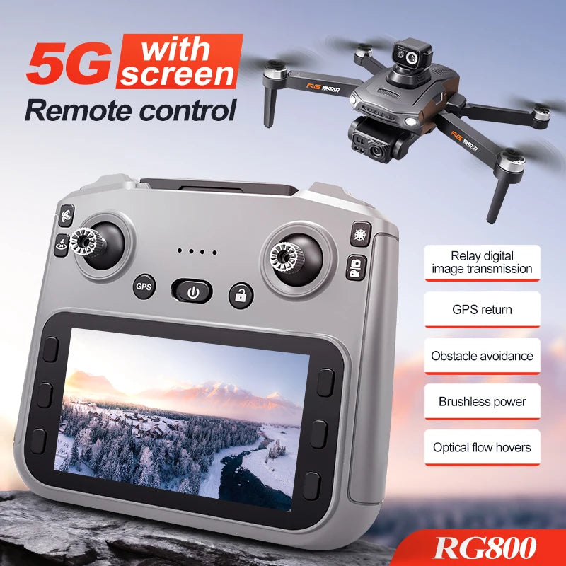 RG800 MAX GPS Drone 8K Professional HD Dual Camera With Screen 5G 360°Obstacle Avoidance Brushless Foldable Quadcopter Drone