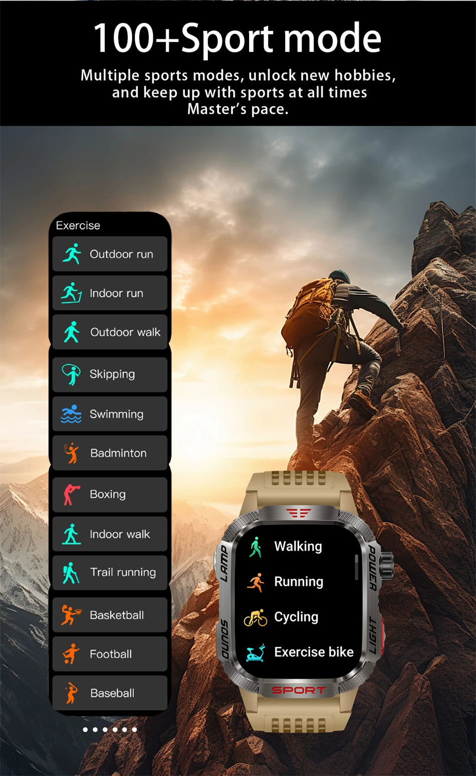 For Huawei GPS Outdoor Sport LED Light Smartwatch Men 600mAh Large Battery Cash Verification Function Bluetooth Call Smart Watch
