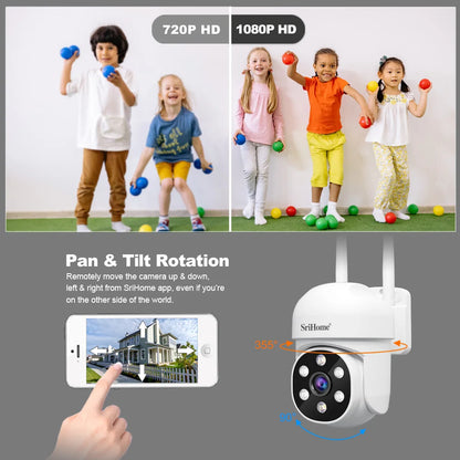 Srihome SH061 Wireless Monitoring Camera PTZ AI 1080P Home Security Camera Night Vision Human Detection Video Surveillance  CCTV