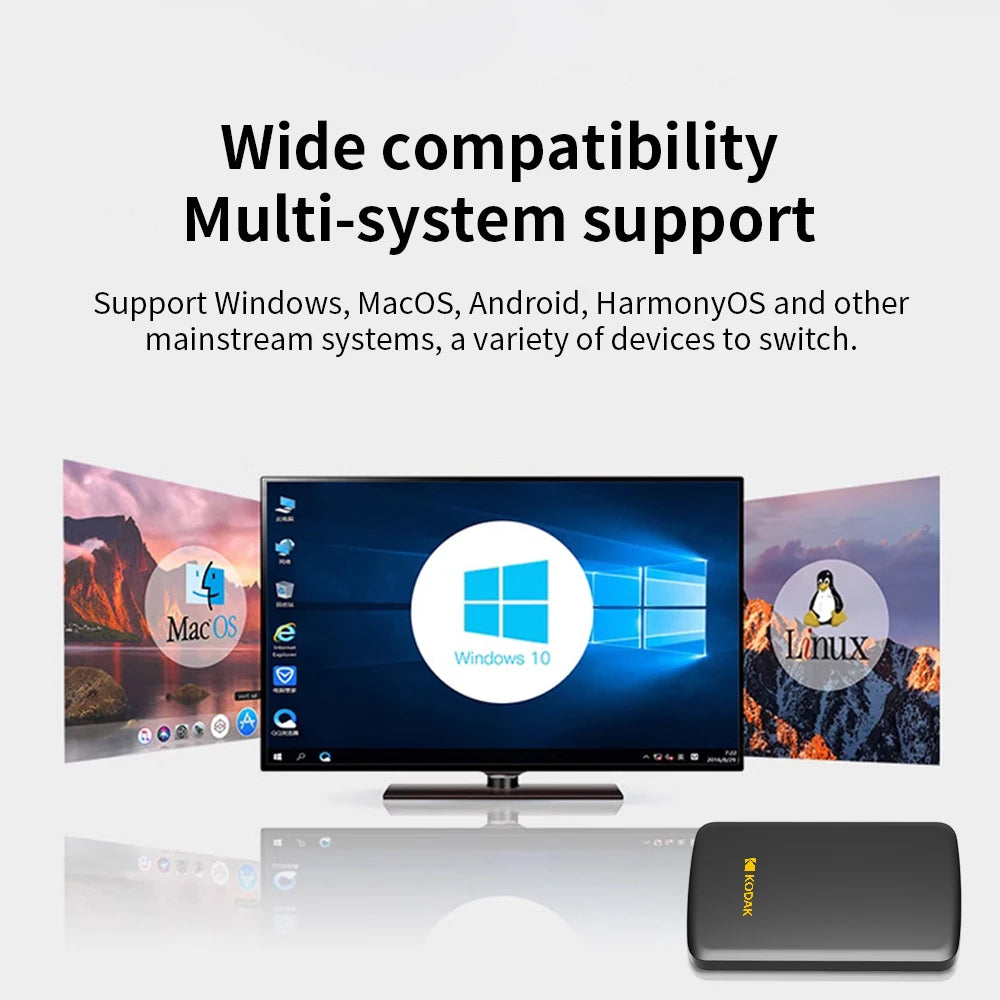 KODAK portable external hard drive P150 USB3.0, high-speed transmission, stable and durable, suitable for backup and storage