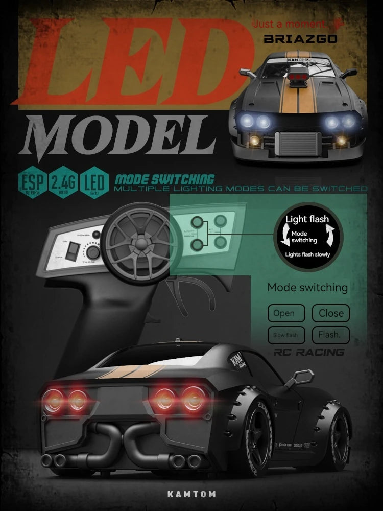 orange Kamtom 3299 1:32 Rc Car Upgrade Luminous Metal Servo Motor Car Dodgeboy Toy Car Professional Rc Drift Rc Stunt Car