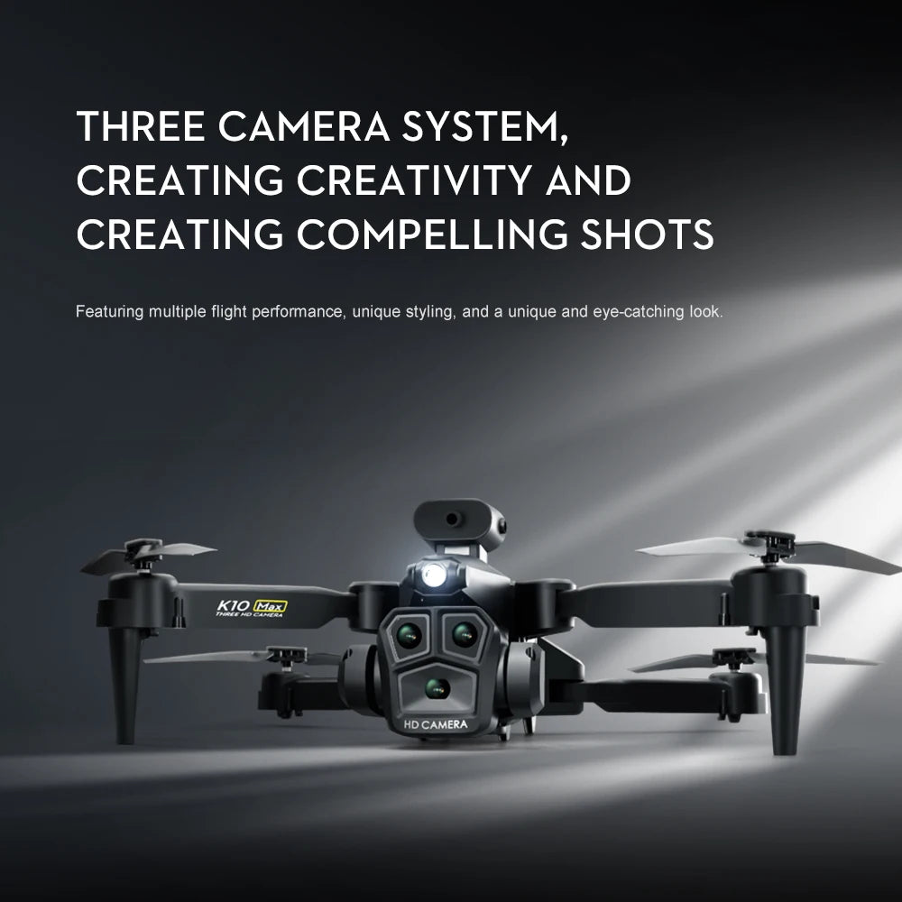 K10 MAX Drone Carbon Fibre Professional 8K HD Three Camera Obstacle Avoid Aerial Photography Optical Flow Brushless Quadrotor