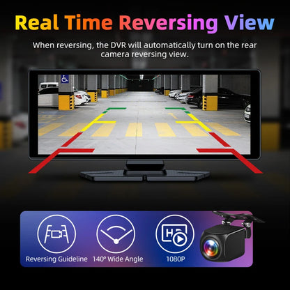 4K Dash Cam 10.26 inch Carplay & Android Auto Car DVR Video Recorder Dahscam Camera 5G Wifi GPS Navigation FM AUX 360 ° Rotation