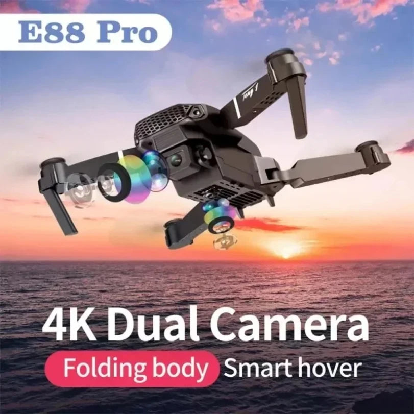 E88Pro Profesional HD Dual Camera Drone with Wide-Angle Head Remote Quadcopter Airplane Toy Helicopter