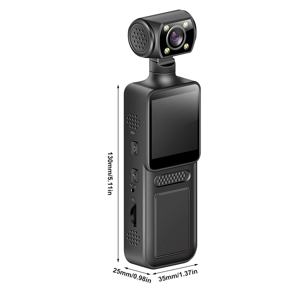 4K HD Action Camera 180 Rotatable Vlog WiFi Mini Sports Wearable Camera Infrared Night Vision Sports DV Bicycle Driver