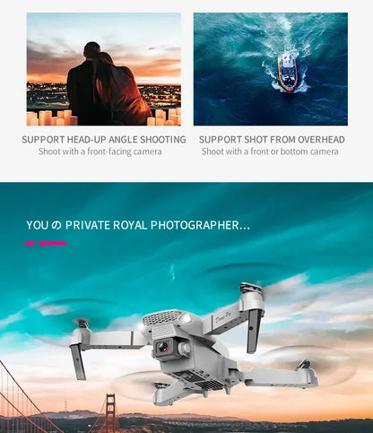 E88Pro Profesional HD Dual Camera Drone with Wide-Angle Head Remote Quadcopter Airplane Toy Helicopter