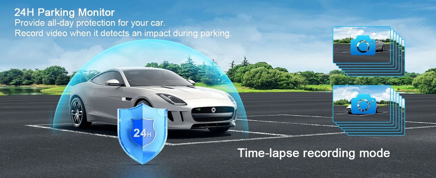 Dash Cam Cars 4K Front and Rear Camera Car Dvr WIFI GPS Car Camera for Vehicle Video Recorder Rear View Camera Parking Monitor