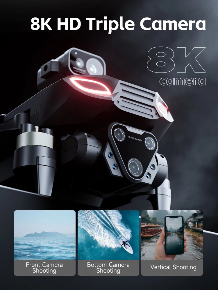 M7 Mini Drone Professional GPS 8K HD Camera Drones 5G WIFI FPV Video 4k UAV 4.5 inch large screen remote control RC Dron