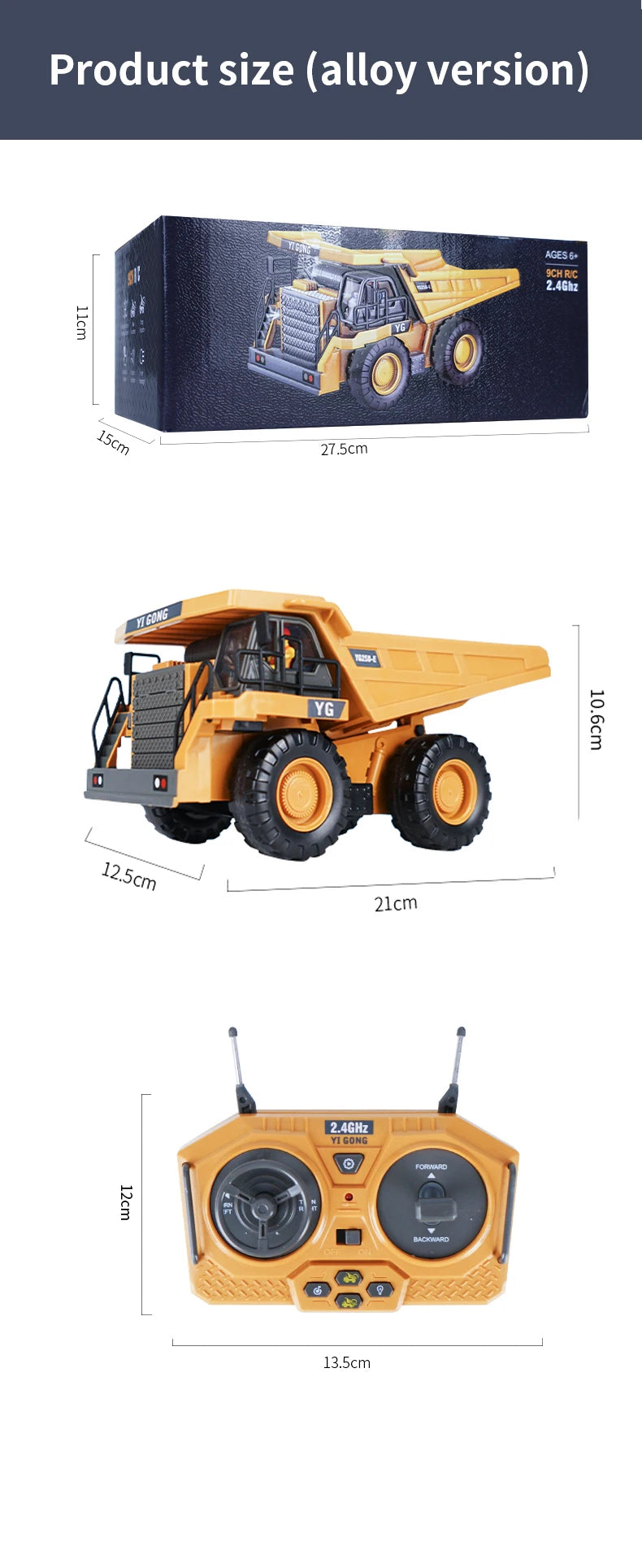 RC Excavator 1:20 Remote Control Truck 2.4G RC Crawler Engineering Vehicle Truck Radio Control Children's Day Christmas Gifts