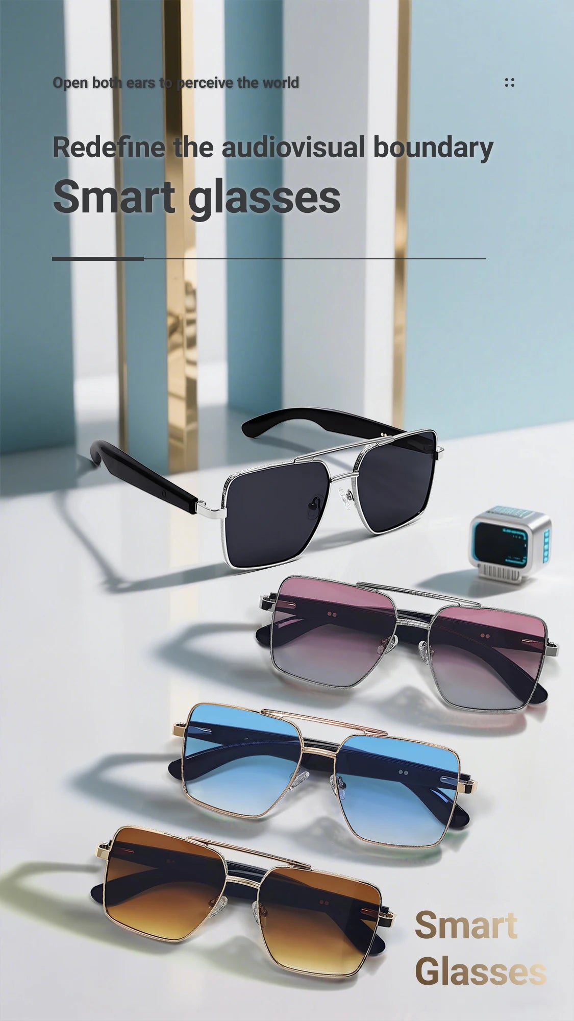 GT-30 smart glasses glasses specificationsTranslation Sunglasses Voice Remote Control Music Eyewear Waterproof Eyeglasses