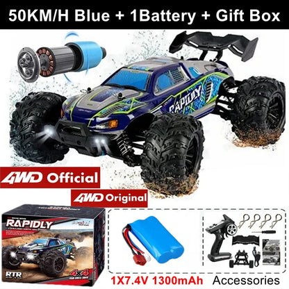 4WD Remote Control Car Off Road 4x4 RC High Speed Buggy Truck Super Brushless 50 or 80KM/H Fast Drift Racing Toy Kids Adults