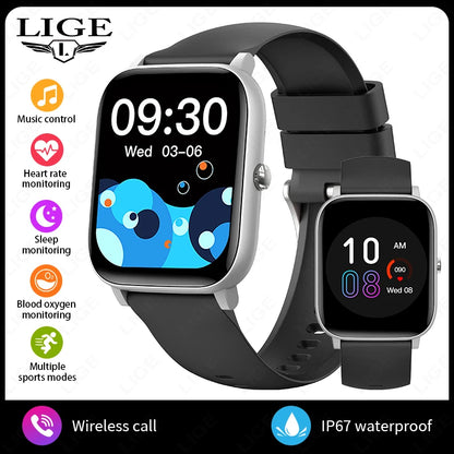 LIGE 2025 Smart Watch Men 1.85'' Screen Lady Gift Sports Fitness Watches Bluetooth Calling Digital Wristwatch For Android Phone