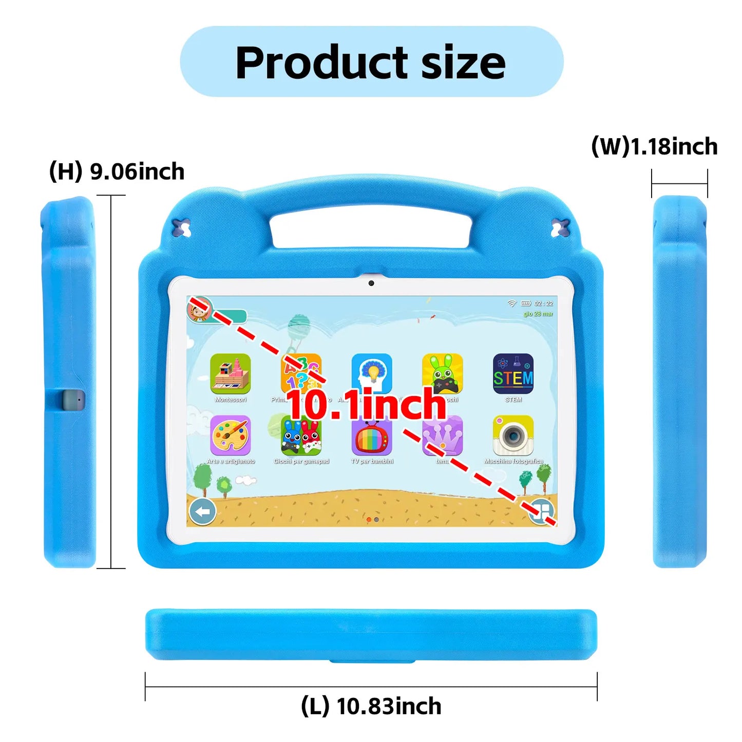 ANRY Kids Tablet 10.1inch Tablet Android 15 8GB(4+4 Expand) RAM 64GB ROM with Octa-Core 5000mAh Tablette 2025 Children's Gifts