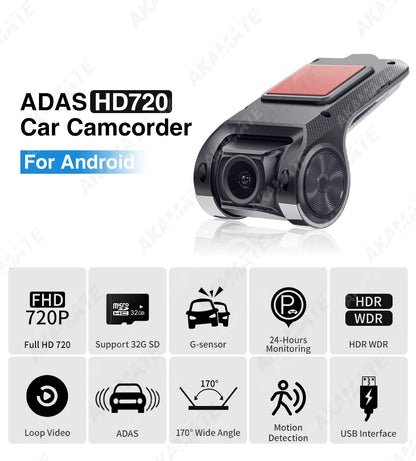 Dash Cam ADAS Car Electronic Dog USB AR Dash Cam Full HD 720P For Android Car Radio Camera Recorder DVR Dashcam Camcorder