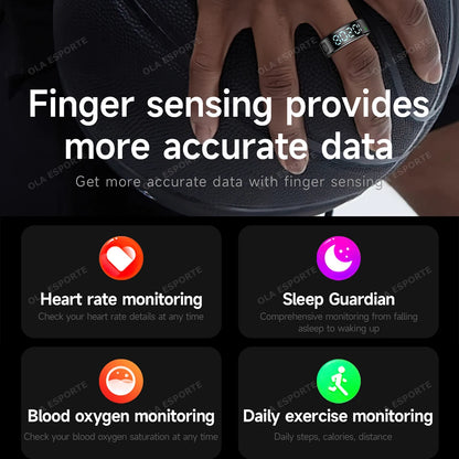 Xiaomi Smart Ring 2025 Display Screen Gestures Control Video 5ATM Waterproof Remote Camera Blood Oxygen Monitor Sports ring New