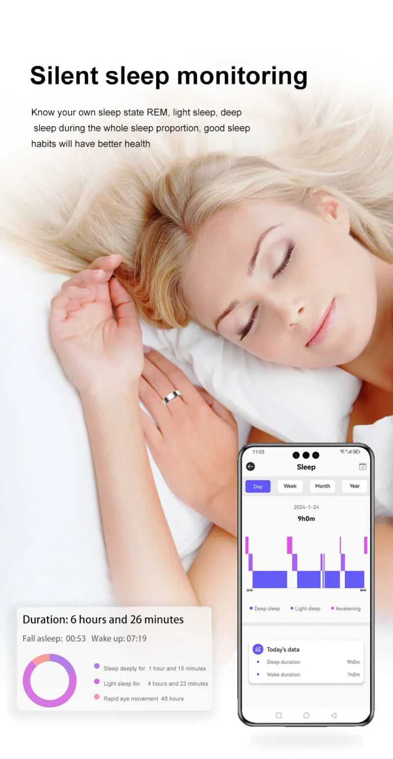 2025 smart ring for women,Sleep, Heart Rate,Oxygen Monitor, 5ATM Waterproof,Bluetooth TK5 sports rings for men,Holiday Gift