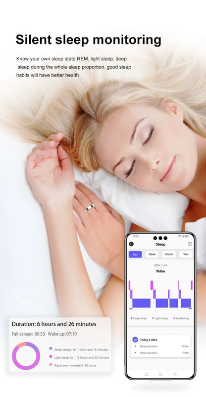 2025 smart ring for women,Sleep, Heart Rate,Oxygen Monitor, 5ATM Waterproof,Bluetooth TK5 sports rings for men,Holiday Gift