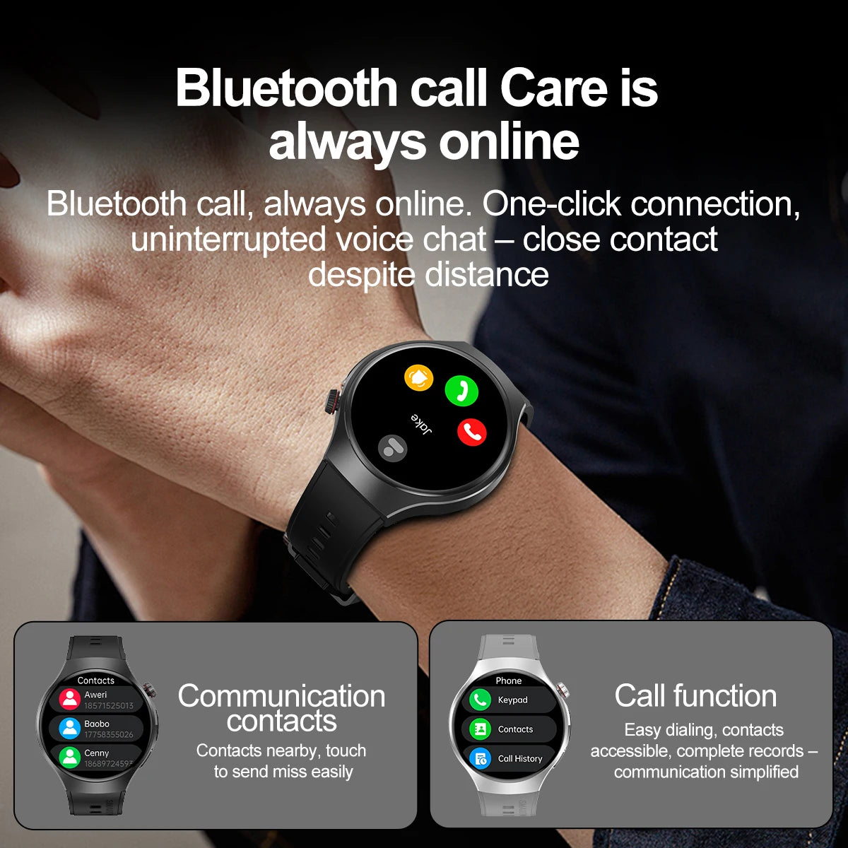 For Huawei New Smartwatch Men GPS Sports Fitness Waterproof Watch Flashlight 100 + Sports Mode Bluetooth Call Smart Watch